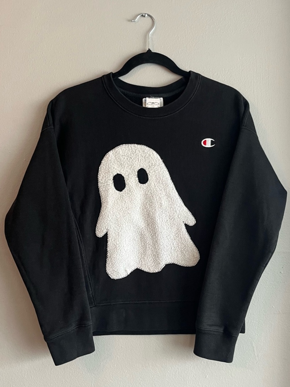 Something Made Custom Upcycled Vintage Champion Crewneck with Ghost